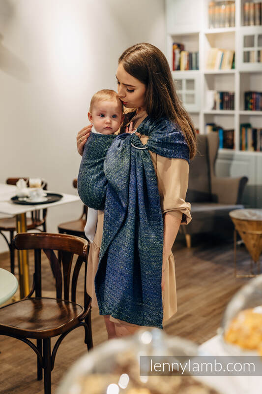 Ringsling, Jacquard Weave, with gathered shoulder (62% cotton 38% tussah silk) - LITTLELOVE - NEO - standard 1.8m #babywearing