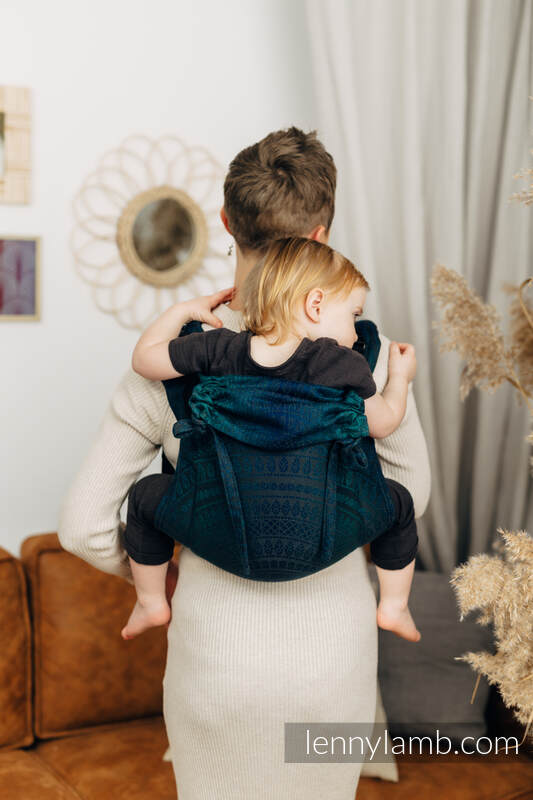 Nosidło Klamrowe ONBUHIMO z tkaniny żakardowej (100% bawełna), rozmiar Toddler - PAWI OGON - QUANTUM #babywearing