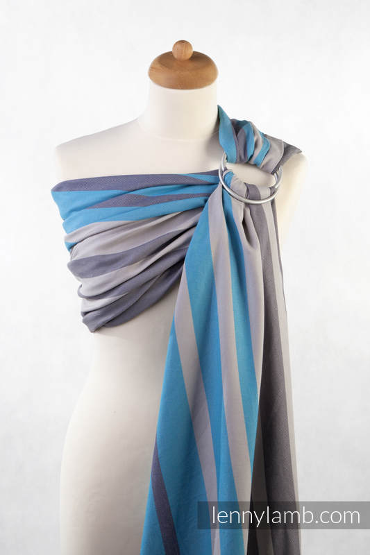 Ringsling, Broken twill Weave (100% cotton), with pleated shoulder - MISTY MORNING - standard 1.8m #babywearing
