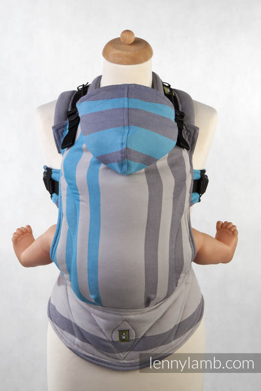 Ergonomic Carrier, Baby Size, broken-twill weave 100% cotton - MISTY MORNING - Second Generation. #babywearing