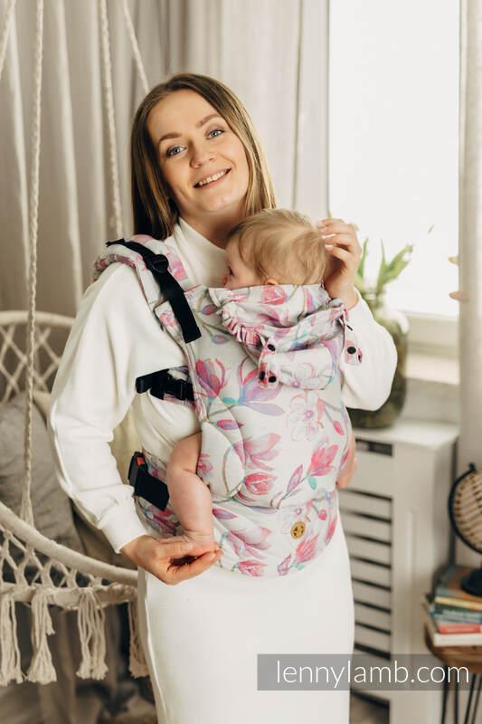 Marsupio Ergonomico LennyGo, misura Toddler, tessitura jacquard 100% cotone - MAGNOLIA #babywearing