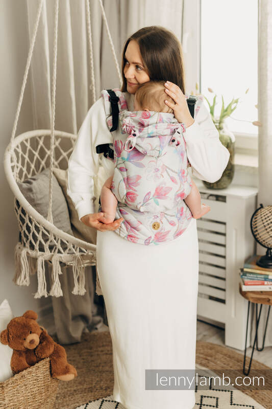 Mochila ergonómica LennyGo, talla bebé, jacquard 100% algodón - MAGNOLIA #babywearing