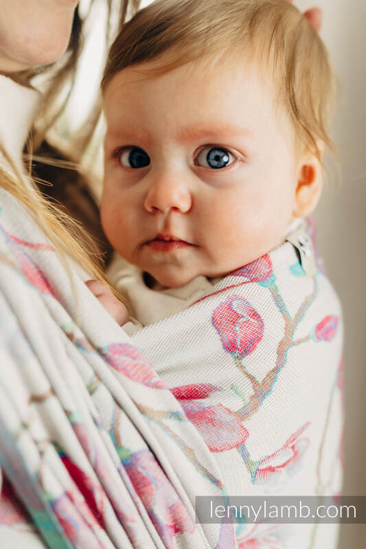 Żakardowa chusta do noszenia dzieci, 100% bawełna - MAGNOLIA - rozmiar S (drugi gatunek) #babywearing