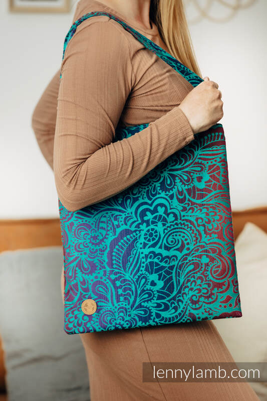 Borsa Shoulder Bag in tessuto di fascia (100% cotone) - FLORES - DIVE #babywearing