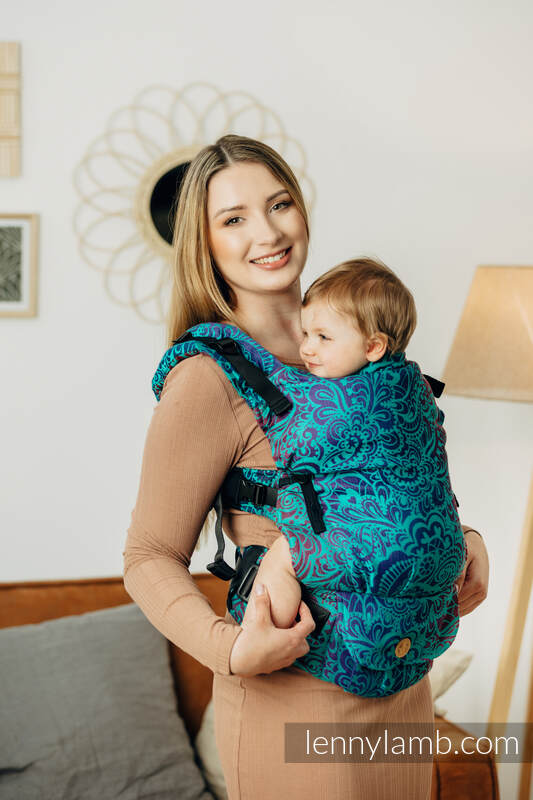 Nosidełko LennyUpGrade z tkaniny żakardowej 100% bawełna , rozmiar standard - FLORES - DIVE #babywearing