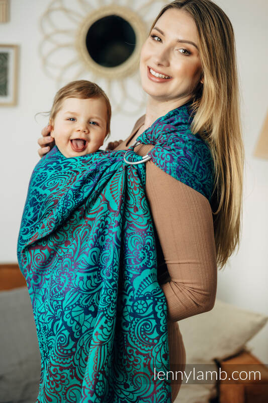Sling, jacquard (100 % coton) - avec épaule sans plis - FLORES - DIVE - standard 1.8m (grade B) #babywearing