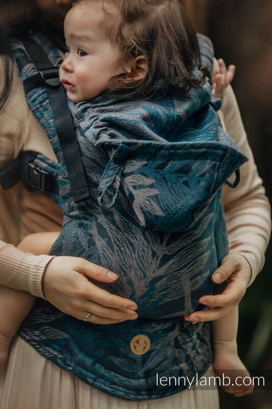 Nosidełko Ergonomiczne LennyGo z tkaniny żakardowej (54% bawełna, 46% TENCEL), rozmiar Toddler - RAINFOREST - NOCTURNAL #babywearing