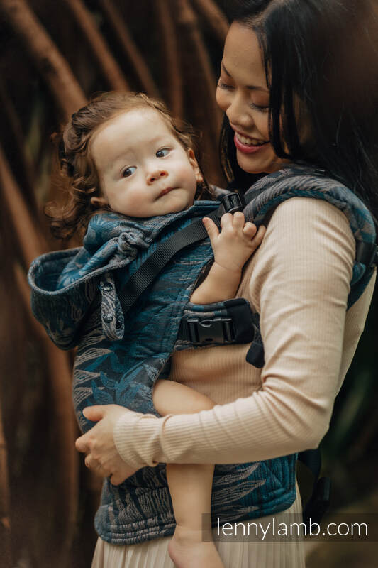 LennyGo Porte-bébé ergonomique, taille toddler, jacquard (54% Coton, 46% TENCEL), RAINFOREST - NOCTURNAL #babywearing