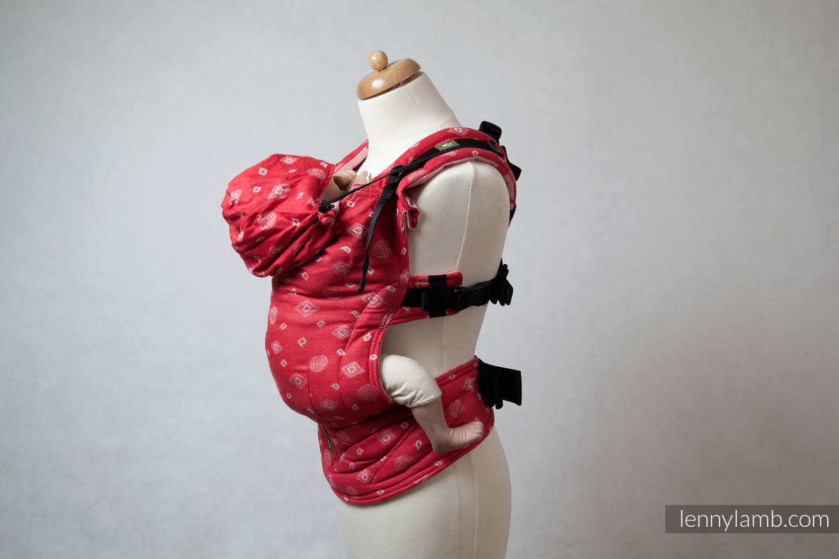 Ergonomic Carrier, Baby Size, jacquard weave 60% cotton 40% bamboo - FANTASY RED - Limited Edition #babywearing