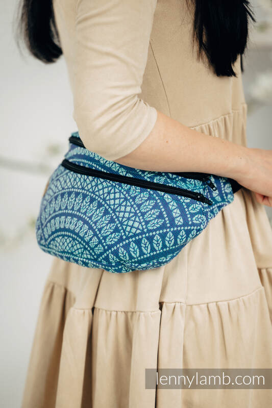 Waist Bag made of woven fabric, size large (100% cotton) - PEACOCK'S TAIL - HEYDAY  #babywearing