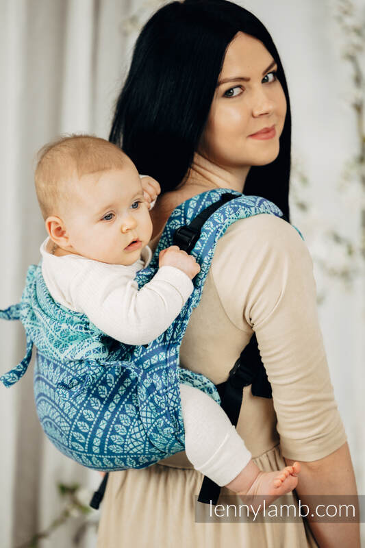 Nosidło Klamrowe ONBUHIMO z tkaniny żakardowej (100% bawełna), rozmiar Toddler - PAWI OGON - HEYDAY  #babywearing