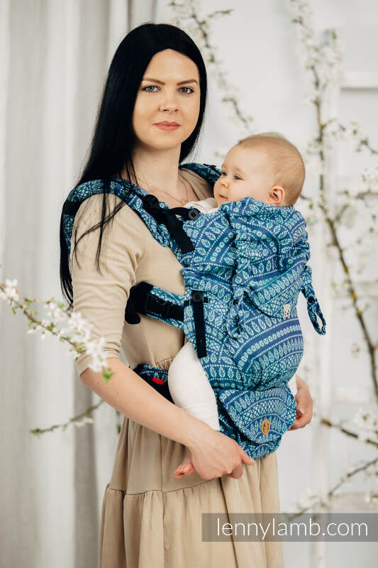 LennyUpGrade Carrier, Standard Size, jacquard weave 100% cotton - PEACOCK'S TAIL - HEYDAY  #babywearing