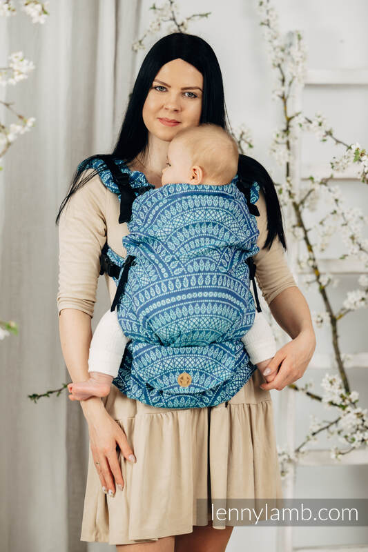 LennyUpGrade Carrier, Standard Size, jacquard weave 100% cotton - PEACOCK'S TAIL - HEYDAY  #babywearing
