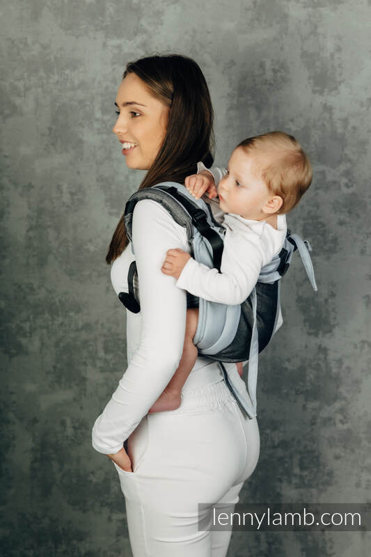 Lenny Buckle Onbuhimo baby carrier, standard size, broken-twill weave (60% cotton, 40% bamboo) - MOON ROCK #babywearing
