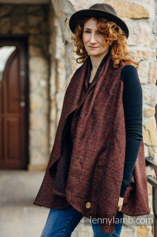 Cardigan long - taille S/M - BIG LOVE - AUBURN (54% Coton, 35% Soie tussah, 9% Polyester, 2% Elastan) #babywearing