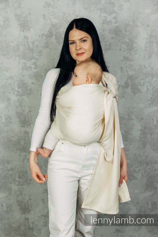 Chusta kółkowa do noszenia dzieci, tkana splotem jodełkowym, bawełna, ramię bez zakładek - MAŁA JODEŁKA LUCE - standard 1.8m (drugi gatunek) #babywearing
