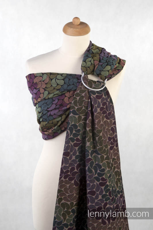Ringsling, Jacquard Weave (100% cotton) - with gathered shoulder - COLORS OF RAIN - long 2.1m #babywearing