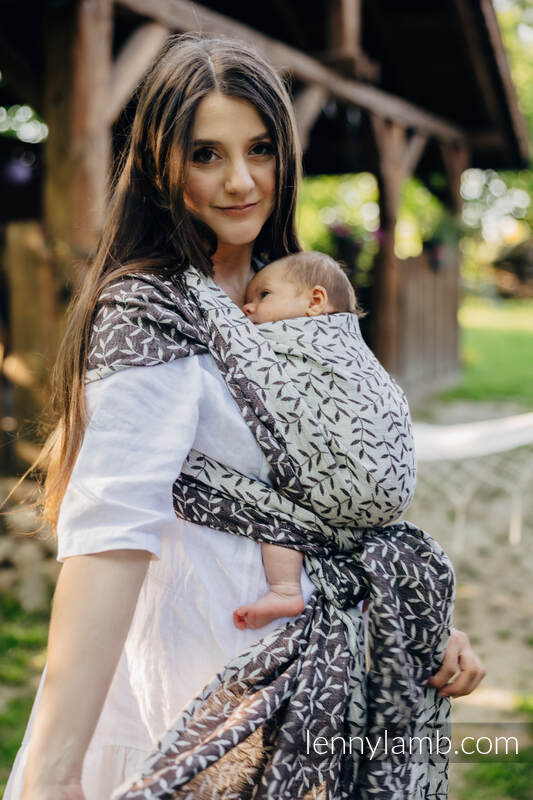 Écharpe, jacquard (100% lin) - ENCHANTED NOOK - COCOA - taille S #babywearing