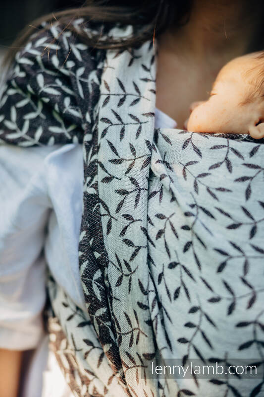 Żakardowa chusta do noszenia dzieci, 100% len - ZACZAROWANY ZAKĄTEK - COCOA - rozmiar XS #babywearing