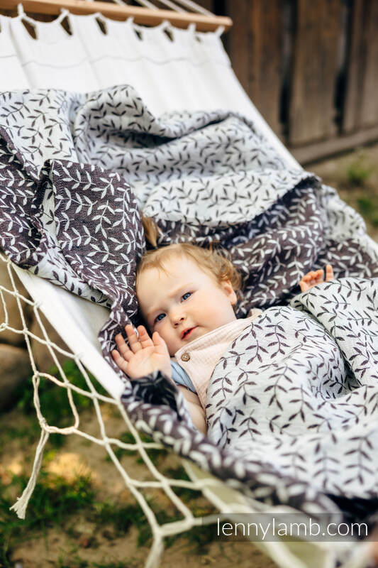 Baby Wrap, Jacquard Weave (100% linen) - ENCHANTED NOOK - COCOA - size L #babywearing