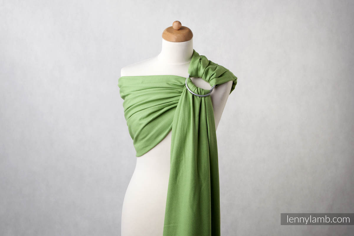 Chusta kółkowa do noszenia dzieci, tkana splotem diamentowym, bawełna - Zielony Diament - long 2.1m #babywearing