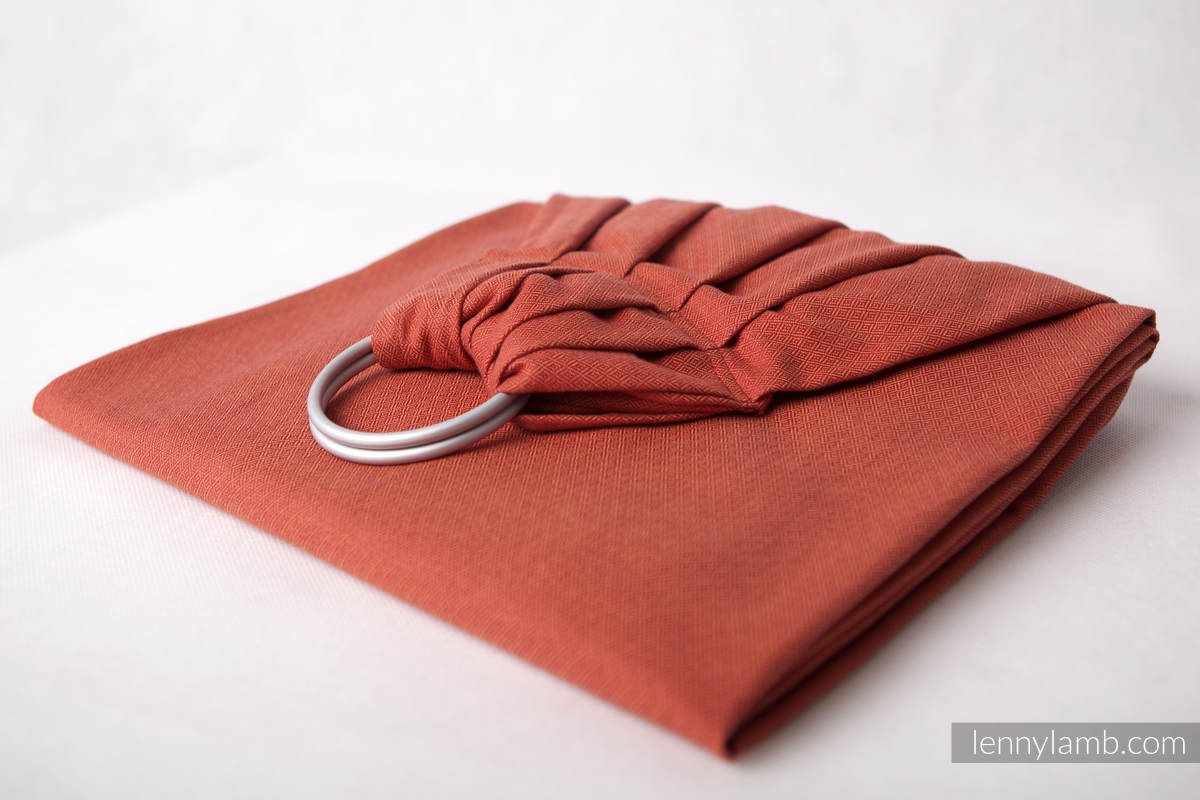 Ringsling, Diamond Weave (100% cotton) - Burnt Orange Diamond  - long 2.1m (grade B) #babywearing