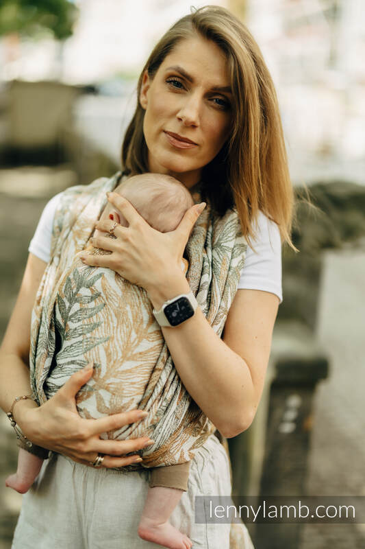 Écharpe, jacquard (100% lin) - RAINFOREST - SERENE - taille L #babywearing