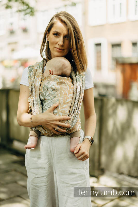 Żakardowa chusta do noszenia dzieci, 100% len - RAINFOREST - SERENE - rozmiar XS #babywearing