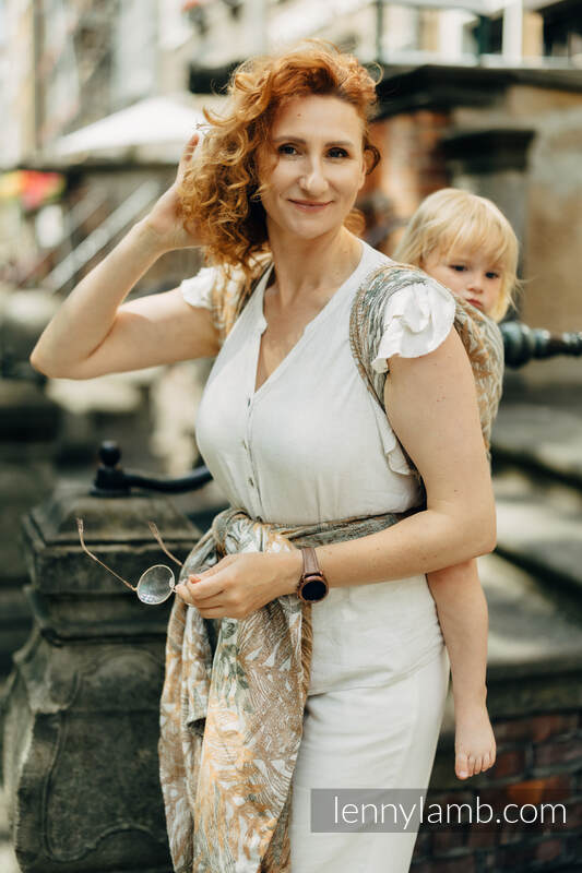 Écharpe, jacquard (100% lin) - RAINFOREST - SERENE - taille L #babywearing