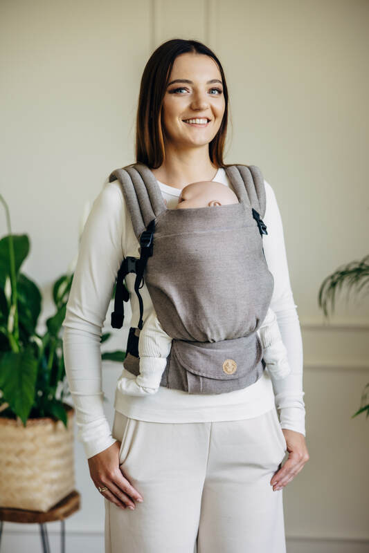 LennyLight Carrier, Standard Size, broken-twill weave 100% cotton - PORCELAIN GREY  #babywearing