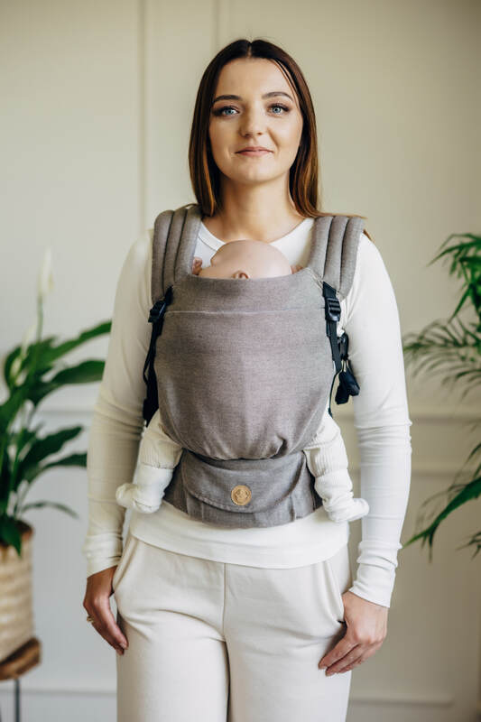 LennyLight Carrier, Standard Size, broken-twill weave 100% cotton - PORCELAIN GREY  #babywearing