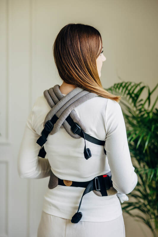 LennyLight Carrier, Standard Size, broken-twill weave 100% cotton - PORCELAIN GREY  #babywearing