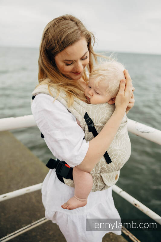 Nosidełko LennyLight z tkaniny żakardowej 100% Len, rozmiar standard - LOTOS - NATURALNY  #babywearing