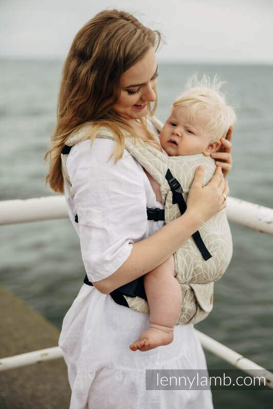 Nosidełko LennyLight z tkaniny żakardowej 100% Len, rozmiar standard - LOTOS - NATURALNY  #babywearing