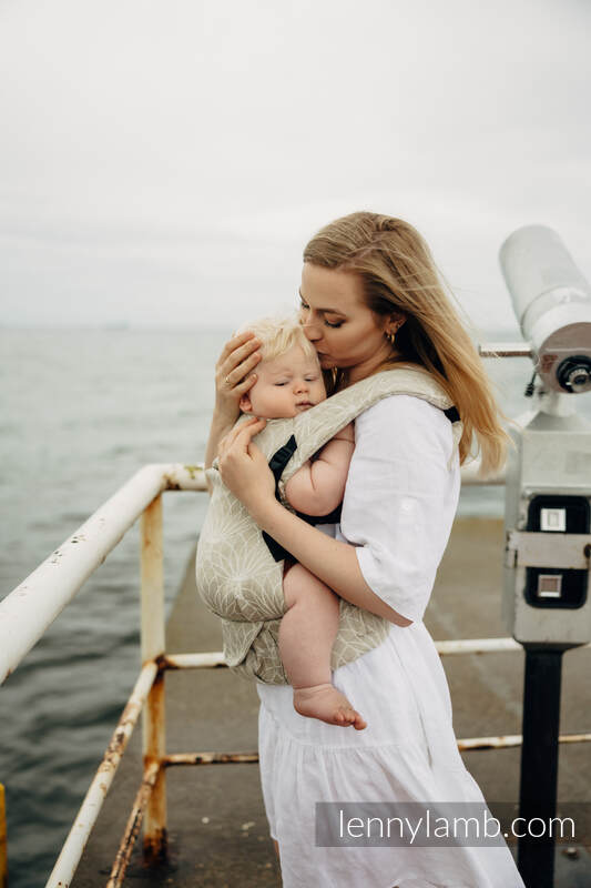 Nosidełko LennyLight z tkaniny żakardowej 100% Len, rozmiar standard - LOTOS - NATURALNY  #babywearing
