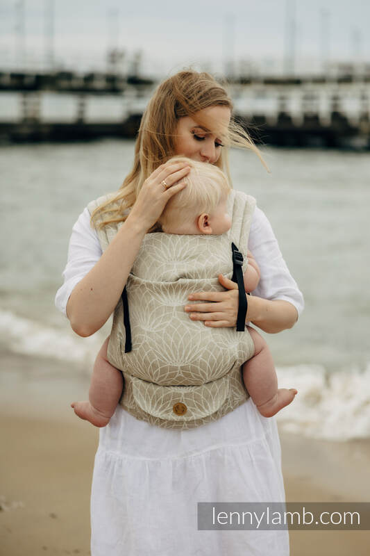 Nosidełko LennyLight z tkaniny żakardowej 100% Len, rozmiar standard - LOTOS - NATURALNY  #babywearing