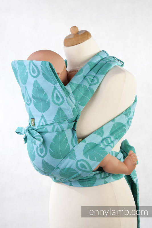 MEI-TAI carrier Mini, jacquard weave - 100% cotton - with hood, NORTHERN LEAVES #babywearing