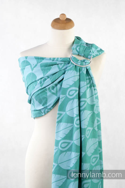 Ringsling, Jacquard Weave (100% cotton) - NORTHERN LEAVES - with gathered shoulder #babywearing
