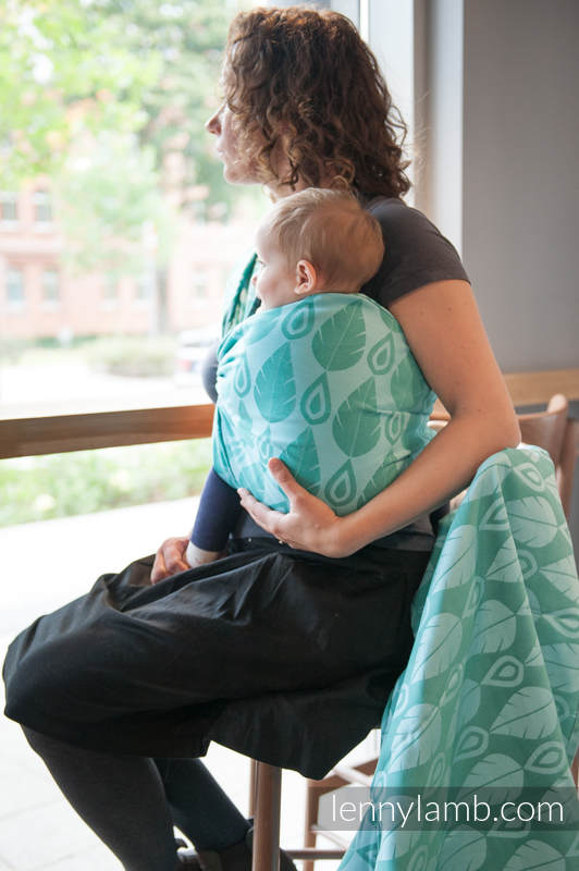 Baby Wrap, Jacquard Weave (100% cotton) - NORTHERN LEAVES - size S #babywearing