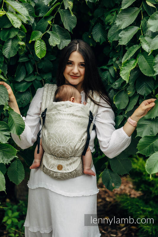 Nosidełko LennyLight z tkaniny żakardowej 100% Len, rozmiar standard - LOTOS - NATURALNY  #babywearing