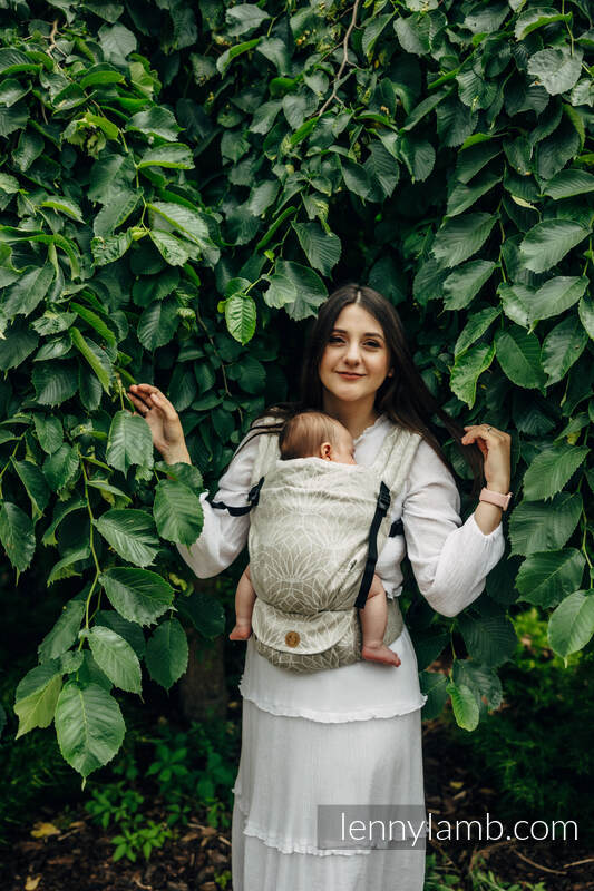 Nosidełko LennyLight z tkaniny żakardowej 100% Len, rozmiar standard - LOTOS - NATURALNY  #babywearing