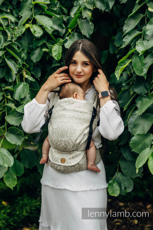Nosidełko LennyLight z tkaniny żakardowej 100% Len, rozmiar standard - LOTOS - NATURALNY  #babywearing