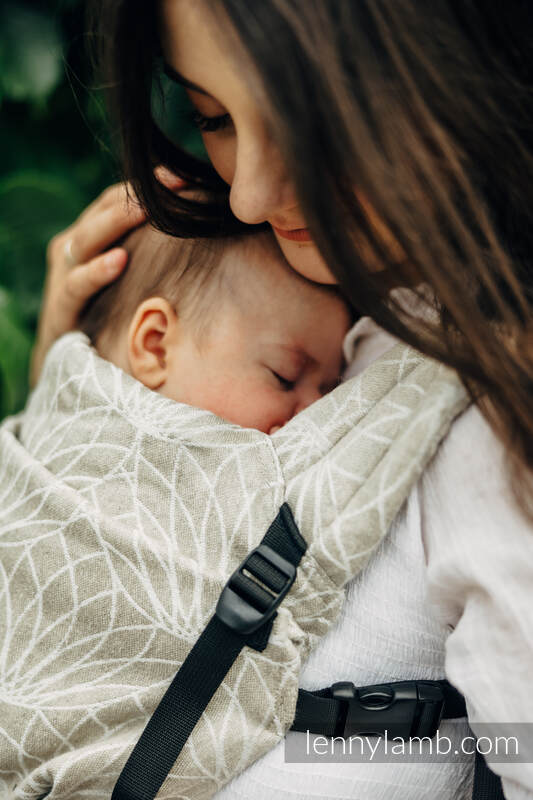 Nosidełko LennyLight z tkaniny żakardowej 100% Len, rozmiar standard - LOTOS - NATURALNY  #babywearing