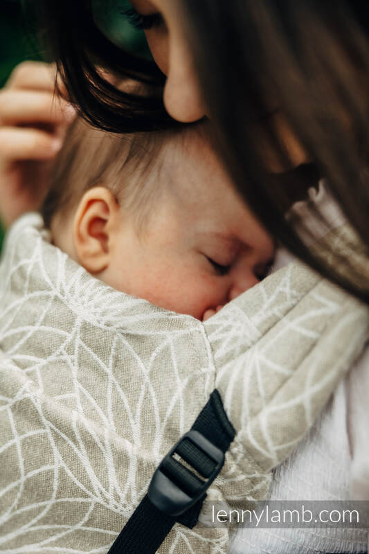 Nosidełko LennyLight z tkaniny żakardowej 100% Len, rozmiar standard - LOTOS - NATURALNY  #babywearing