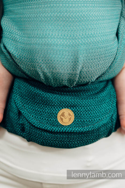 Mochila LennyLight, talla estándar, tejido herringbone 100% algodón - LITTLE HERRINGBONE OMBRE GREEN  #babywearing