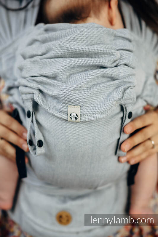 Porte-bébé LennyHybrid Half Buclke, taille standard, sergé brisé, 100% coton - ICEBERG #babywearing