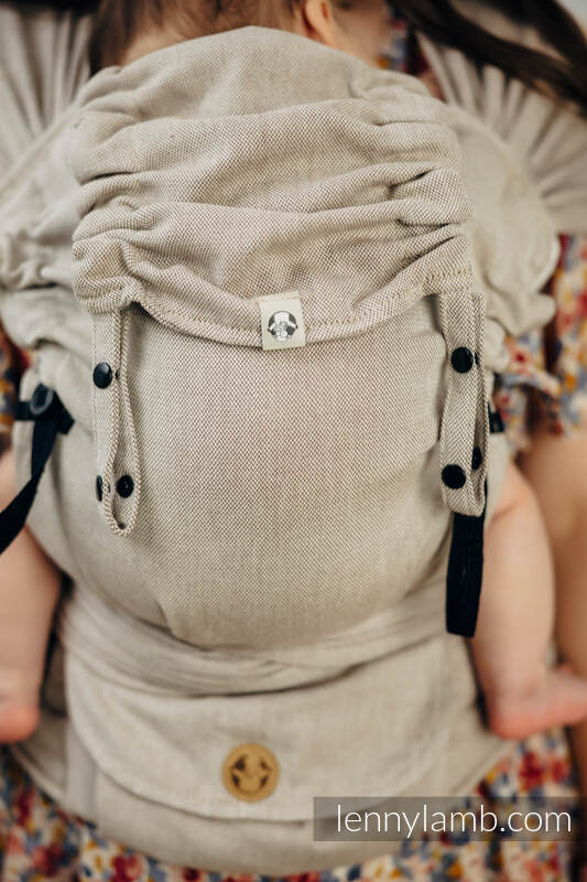 Mochila LennyHybrid Half Buckle, talla estándar, sarga cruzada 100% algodón - PEANUT BUTTER #babywearing