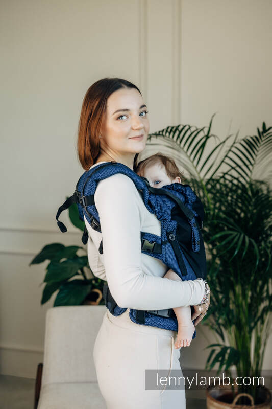 My First Baby Carrier - LennyUpGrade with Mesh, Standard Size, herringbone weave (75% cotton, 25% polyester) - COBALT #babywearing