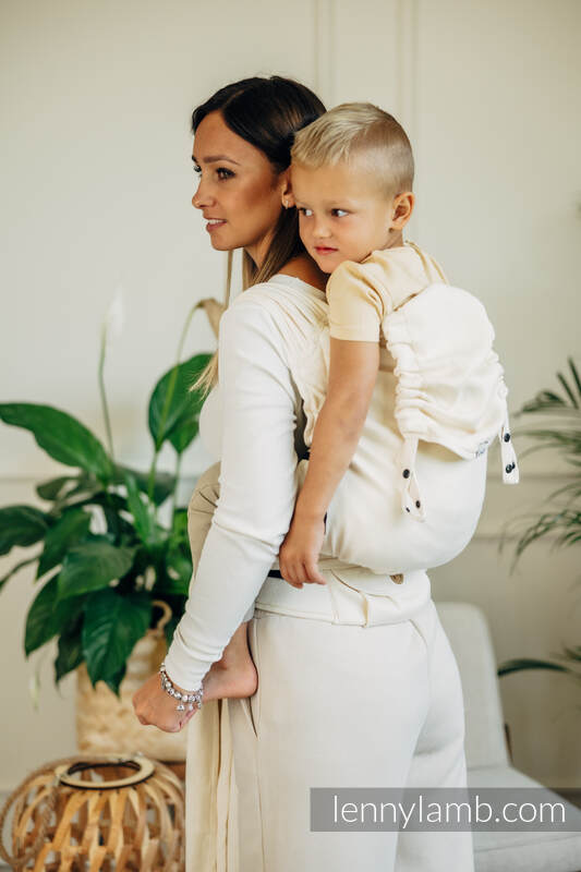Marsupio Ibrido Semi Strutturato LennyHybrid, misura Preschool, tessitura spina di pesce 100% cotone - LINEA BASIC LUCE #babywearing