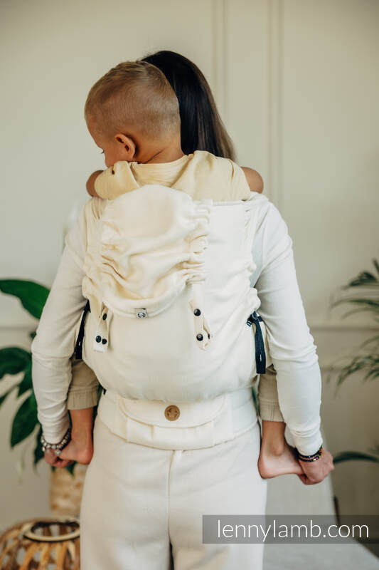 Marsupio Ibrido Semi Strutturato LennyHybrid, misura Preschool, tessitura spina di pesce 100% cotone - LINEA BASIC LUCE #babywearing